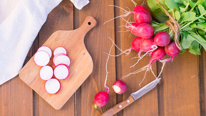 Fresh radish on the table