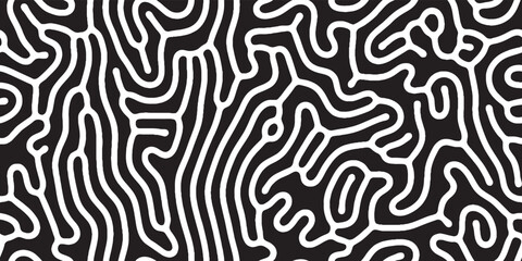 Abstract organic seamless pattern in black and white