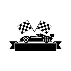 Formula 1 racing car icon isolated on white background