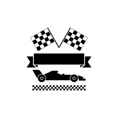 Formula 1 racing car icon isolated on white background
