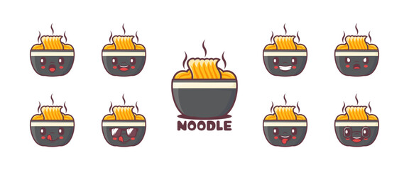 noodle cartoon. food vector illustration