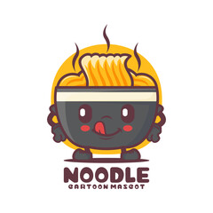 noodle cartoon mascot. food vector illustration