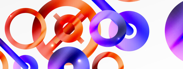 Minimal geometric abstract background. Circle, line and round shapes design. Trendy techno business template for wallpaper, banner, background or landing