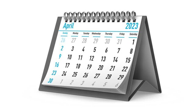 Calendar for 2023 year on white background. Isolated 3D render