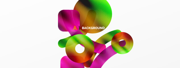 Metallic shiny geometric surfaces, round shapes and circles. Digital web futuristic template for wallpaper, banner, background, card, book Illustration, landing page