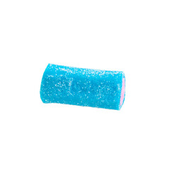 Jelly candy with sugar crystals isolated on white background.