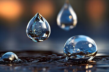 Klare Wassertropfen für den Erhalt einer gesunden Natur symbolisieren Nachhaltigkeit und Umweltschutz