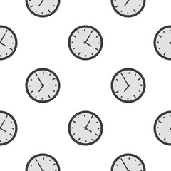 clock seamless pattern on white background