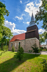 Fototapeta na wymiar Church of Our Lady of Sorrows, Mierzyn, West Pomeranian Voivodeship, Poland.