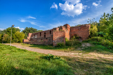 Fototapeta na wymiar Ruins of castle Dybow, Torun, Kuyavian-Pomeranian Voivodeship, Poland