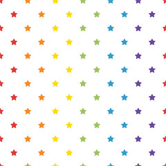 Fototapeta na wymiar Small star seamless pattern background in rainbow and colorful color