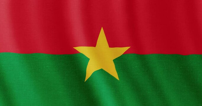 4k seamless loop animation of the Burkina Faso flag. Burkinabe flag backdrop seamless animation.