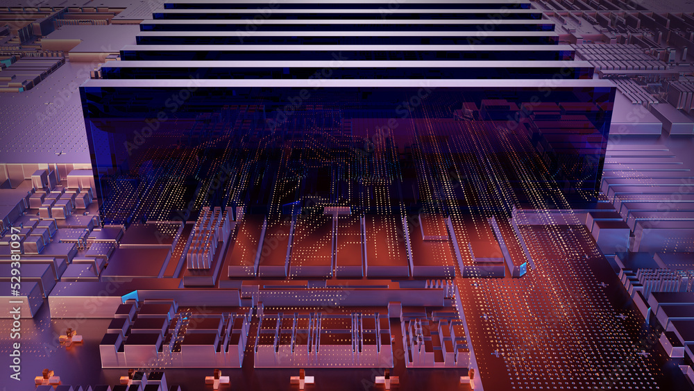 Poster Printed circuit board, technology background/Technology background of the abstract computer motherboard, can be used in the description of technological processes, science, education.