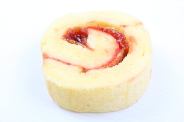Obraz premium Sweet roll cake isolated on white background