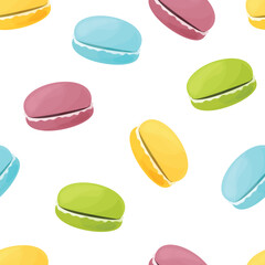 seamless pattern with colorful macaroons