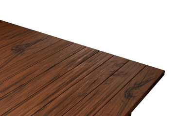 Wood table top 3D rendering isolated for montage product display. png file