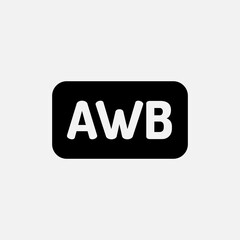 White balance icon in solid style about camera, use for website mobile app presentation