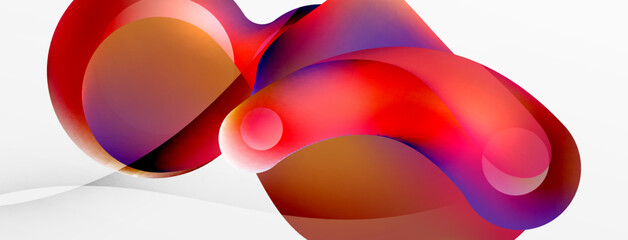 Fluid abstract background, round shapes and circle flowing design for wallpaper, banner, background or landing