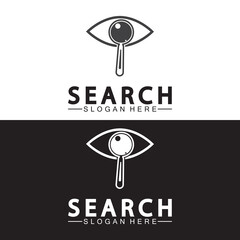 Search Logo With Magnifying Glass And Eye Symbol icon vector