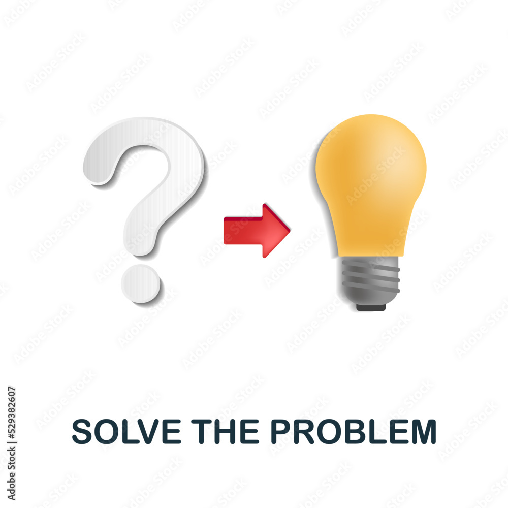 Poster solve the problem icon. 3d illustration from brain procces collection. creative solve the problem 3d
