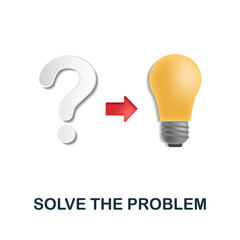 Solve The Problem icon. 3d illustration from brain procces collection. Creative Solve The Problem 3d icon for web design, templates, infographics and more