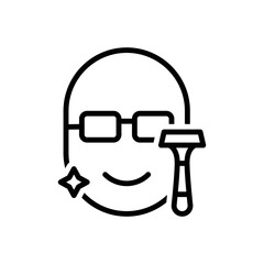Black line icon for shaved