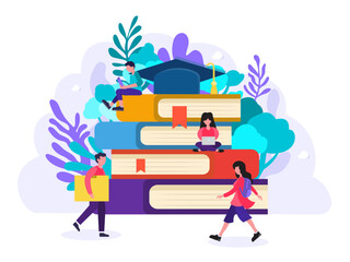 The little ones are studying on many learning resources such as books, globes, microscopes. They are all symbols of school learning. Therefore, education provides good opportunities.