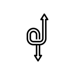 Black line icon for flexibility
