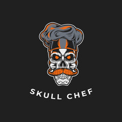 Skull Chef Logo Graphic Template