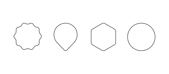 Price tags and label stickers set flat vector illustration.
