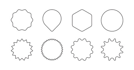 Price tags and label stickers set flat vector illustration.
