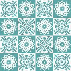 Azulejo seamless pattern stylish trendy ceramic tile design element for kitchen