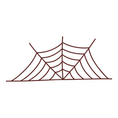 Web spider cobweb. Halloween element. Trick or treat concept. Vector illustration in hand drawn style