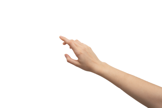 hand on white background