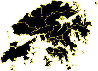 Hong Kong map Vector Illustration EPS10.