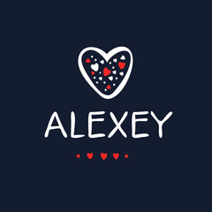 (Alexey) Calligraphy name, Vector illustration.