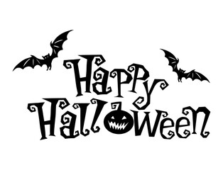 Happy halloween text vector image