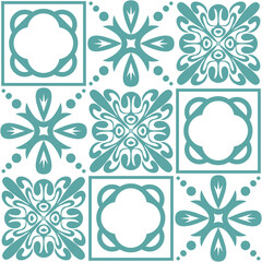 Talavera traditional portuguese wall and floor tiles, azulejo pattern vector illustration