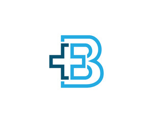 Letter B Cross Plus Logo Concept sign icon symbol Design. Medical, Health Care Logotype. Vector illustration template © sir7
