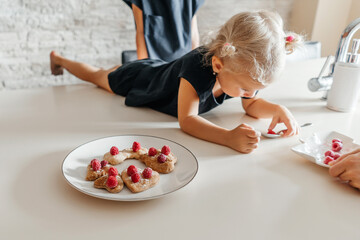 Homemade cookies on the table in the kitchen.