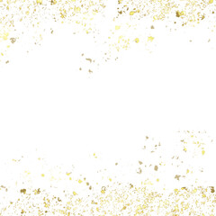 Gold splash overlay, metallic frame made with golden particles, luxury shiny texture, glamour design elements, detailed splash of metal material, glamour framing graphic background