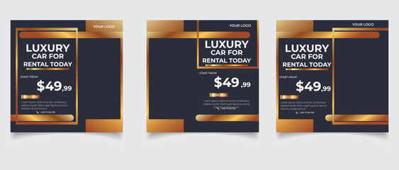 Car rental instagram post promotion design banner background template