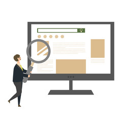 ネットサーフィンする男性のイラスト ビジネスイメージ