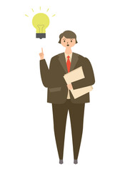 ひらめいたビジネスマンのイラスト