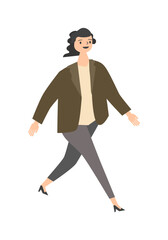 歩いている女性のイラスト