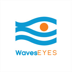 Vector logo design concept of waves and eyes.