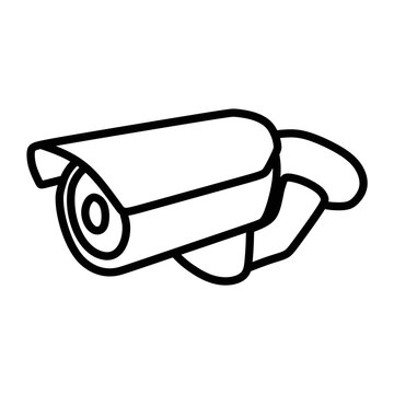 recommend clip art: surveillance camera looking down simple line art icon