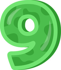 Obraz premium Childish Birthday Party Number Nine