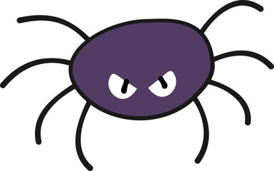 Spider Halloween Elements hand drawing style. Vector illustration.
