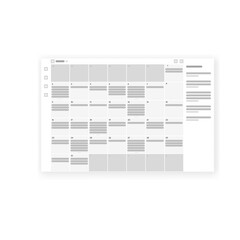 Calendar application Wireframe, programm prototype Vector Illustration.